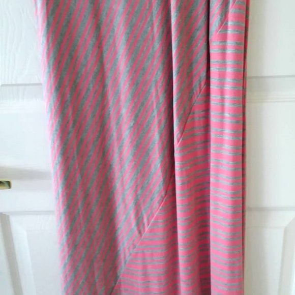 Misses Gray Pink Stripe Maxi Skirt XS - Picture 3 of 6